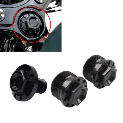 Front CNC Fork Tube Cap Bolt W/ Steering Stem Bolt For Harley FXR FXD XL883