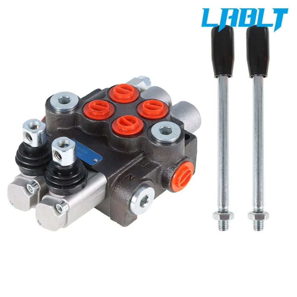 Hydraulic Monoblock Double Acting Control Valve 2 Spool 11 GPM for SAE Ports