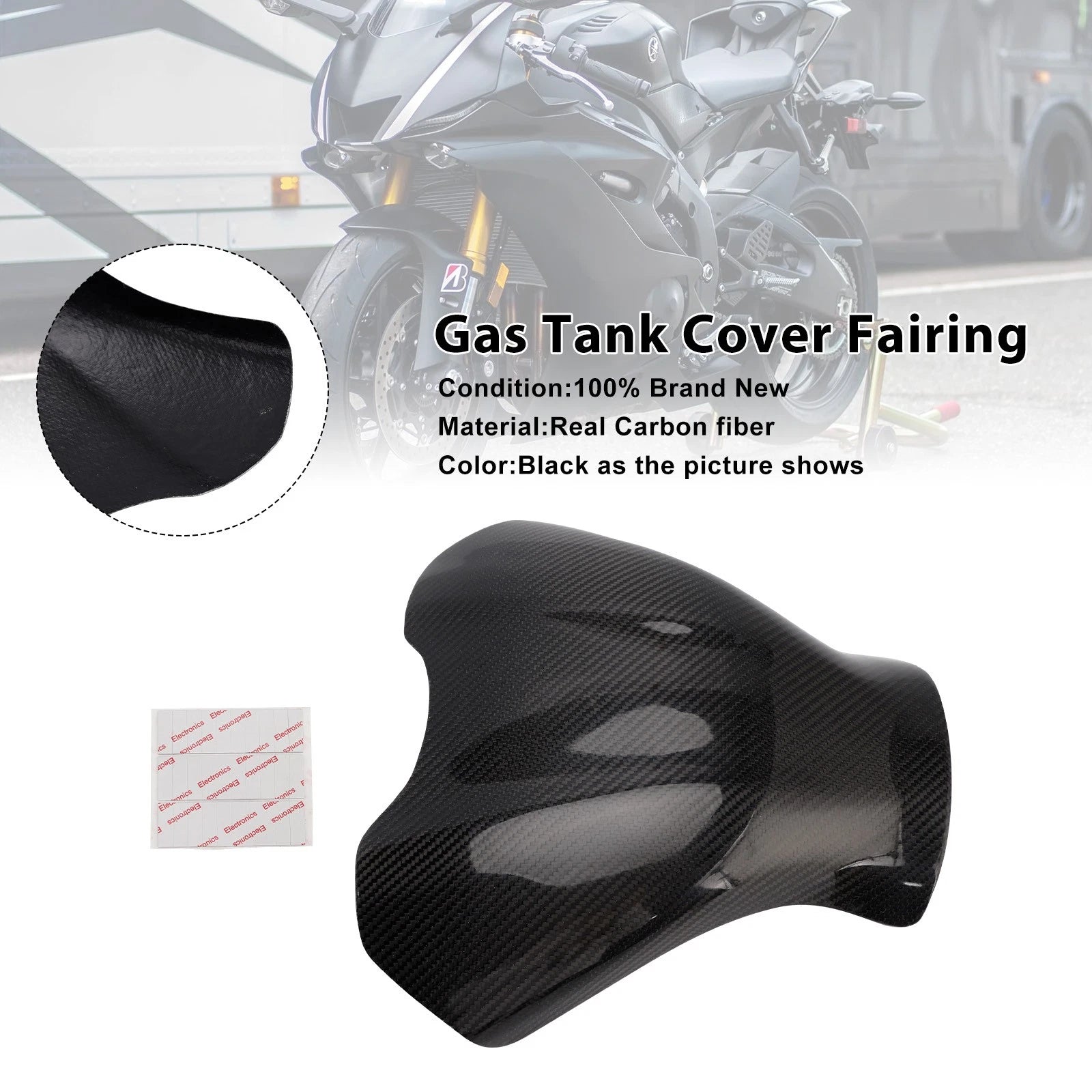 Carbon Fiber Tank Cover Fairing for Yamaha YZF R6 (2017–2023)