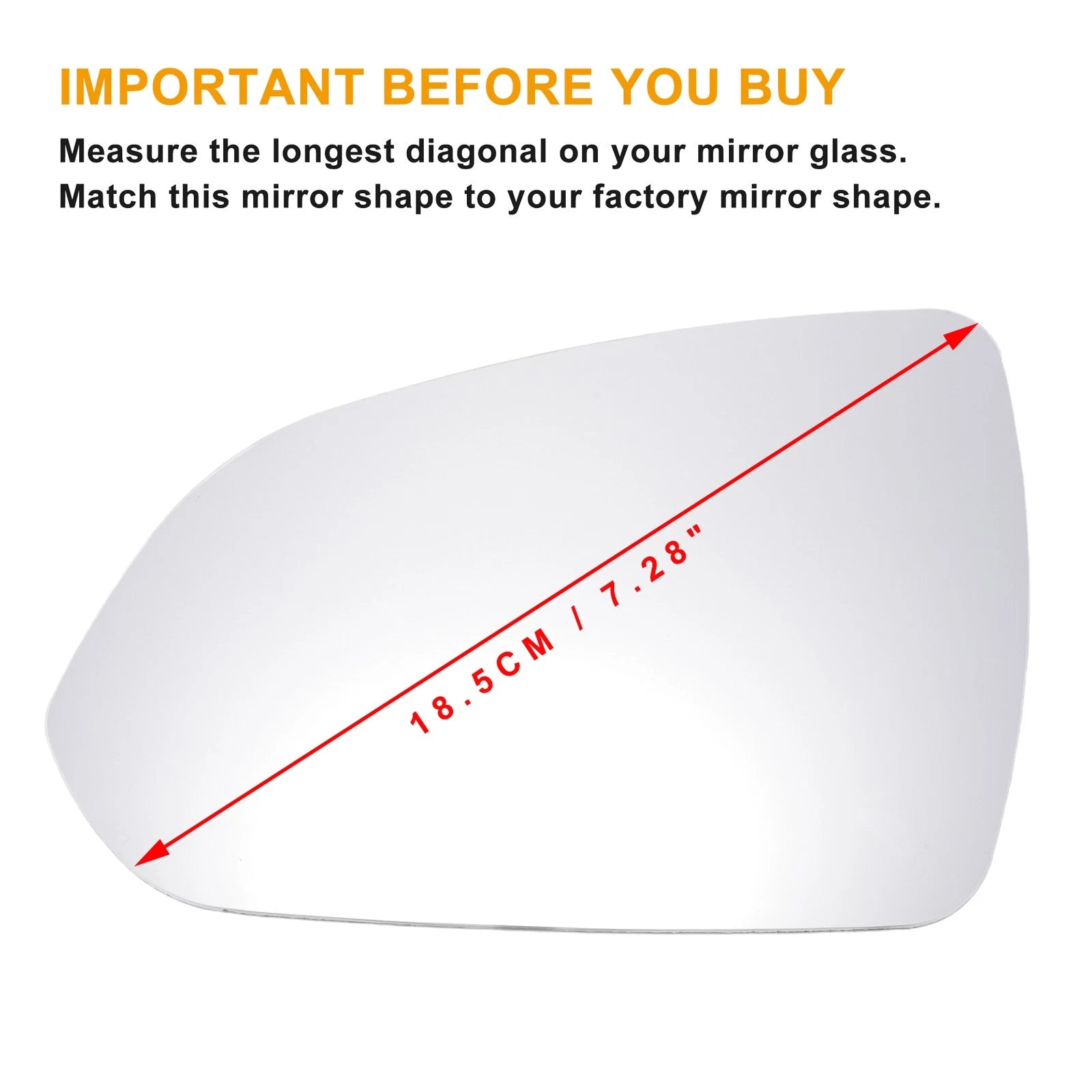 Mirror Glass Left Side Non Heated for Hyundai Accent (2018–2020)
