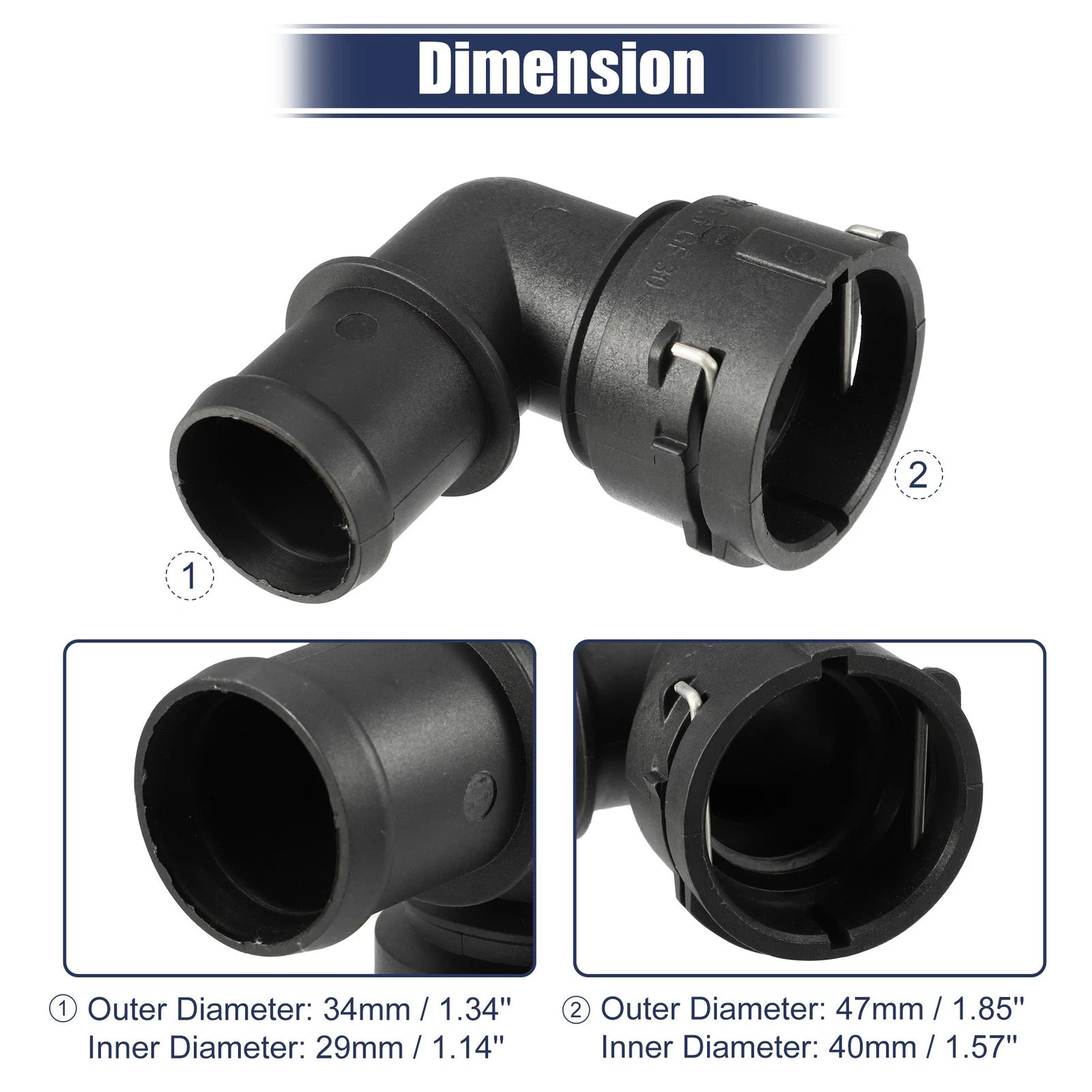 2pcs Coolant Hose Flange Replacement for Audi A3 2.0L Quattro (2009–2013)