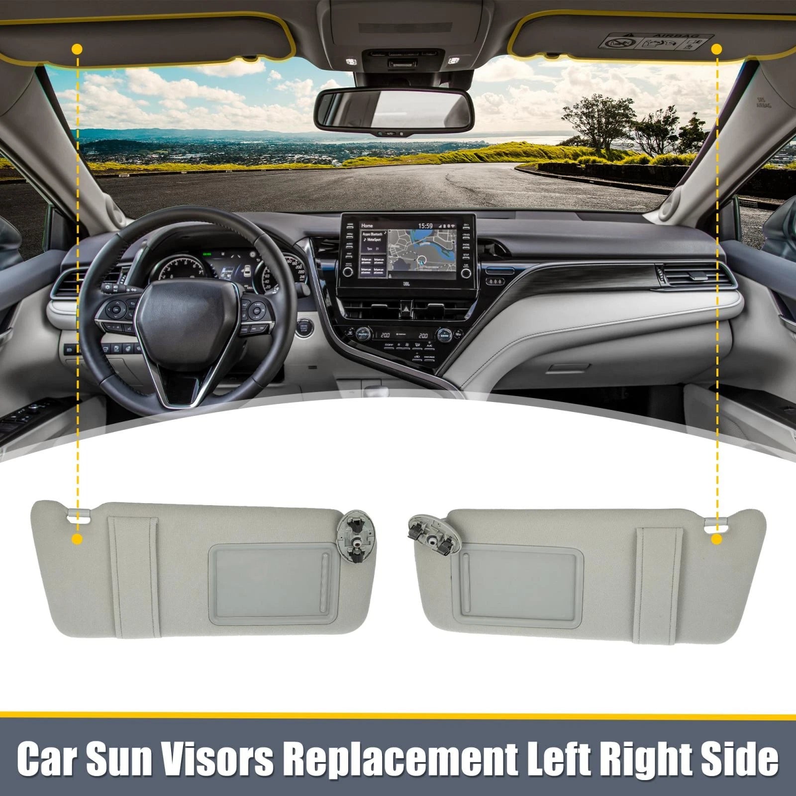 Sun Visor Assembly Kit 2PCS for Toyota Camry Left Right (2012–2024)