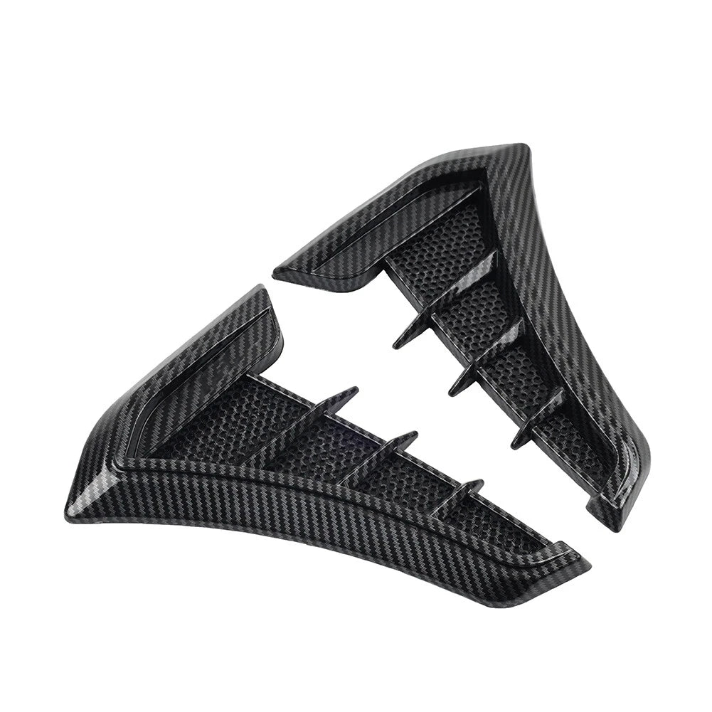 2x Carbon Look Vent Cover Air Flow Intake Trim Side Exterior Ventilation Decals