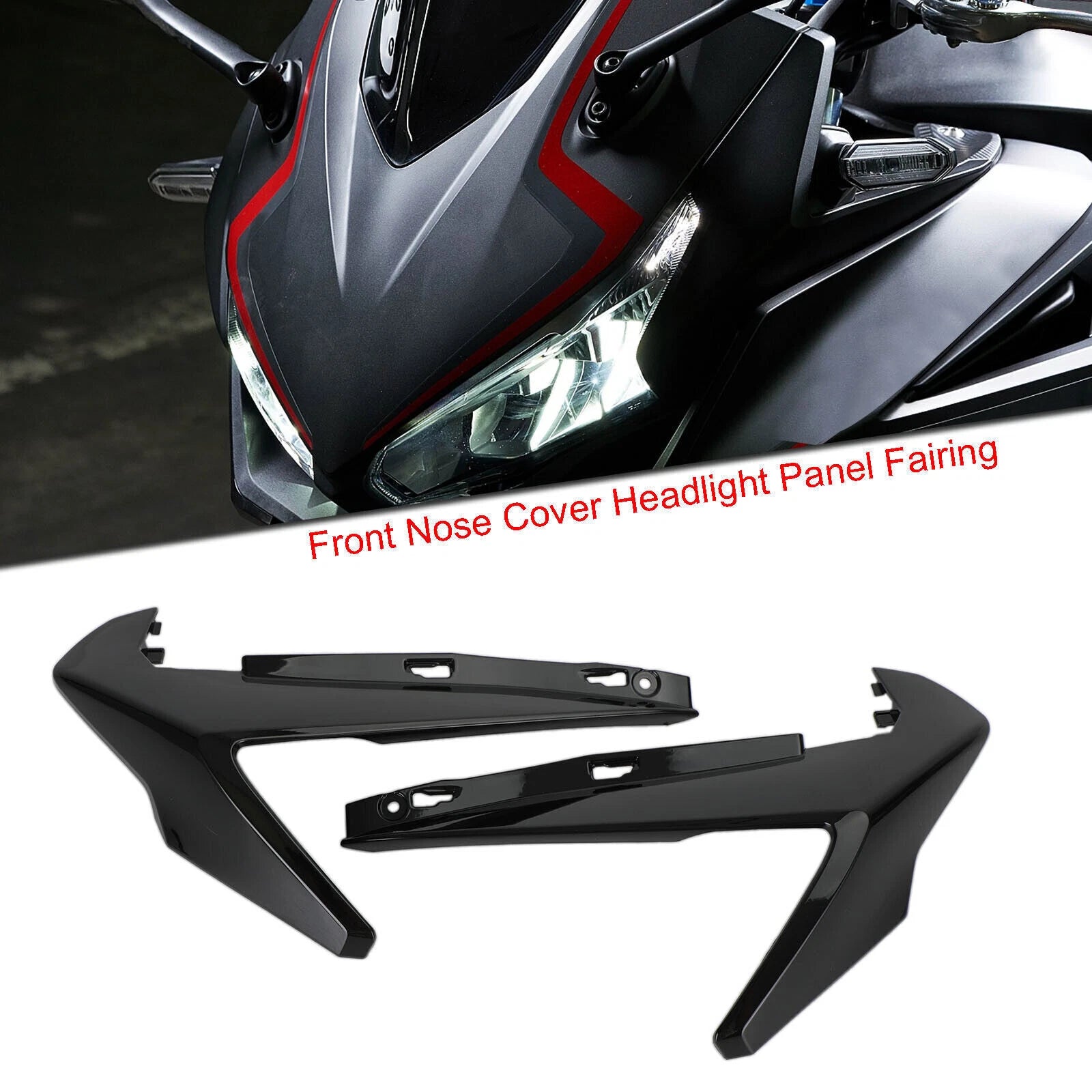 Front Nose Cover Headlight Panel for Honda CBR500R (2019–2021) Black T9