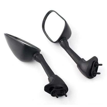 Motorcycle Left+Right Rearview Side Mirrors Black for Yamaha YZF R6 2001 2002
