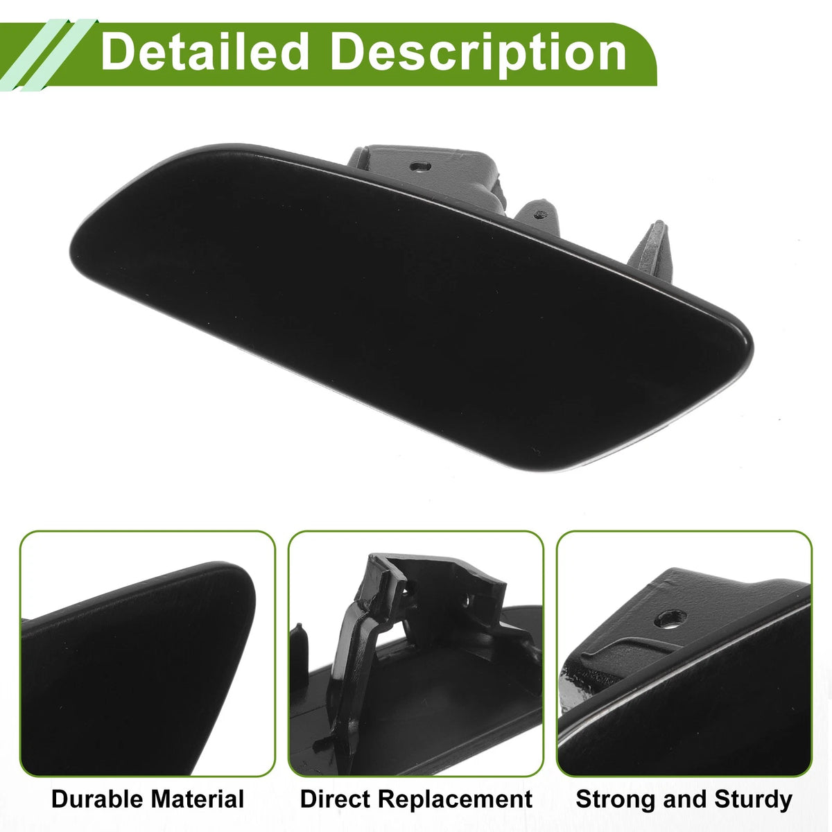 Left Washer Nozzle Cover Cap No. 971807753 for Porsche Panamera (2017–2021) Black