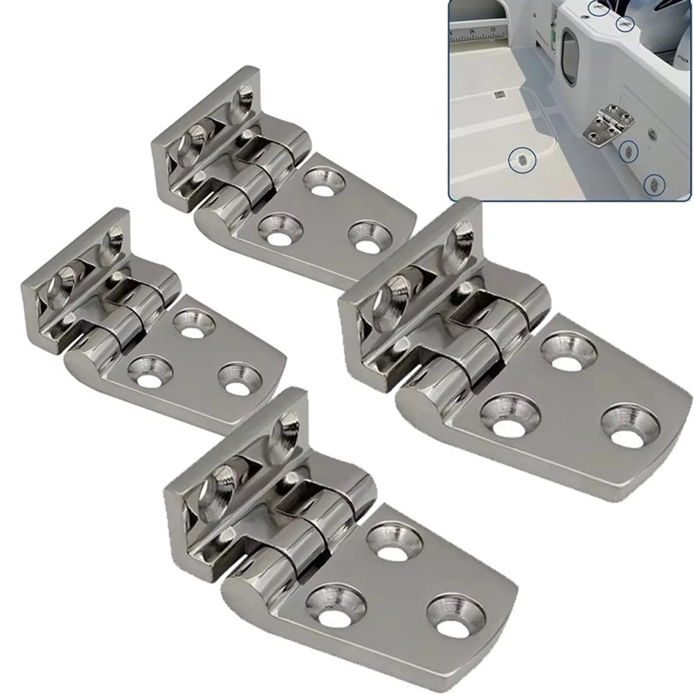 2X Stainless Steel Hinges for Recessed Hatch Marine Use