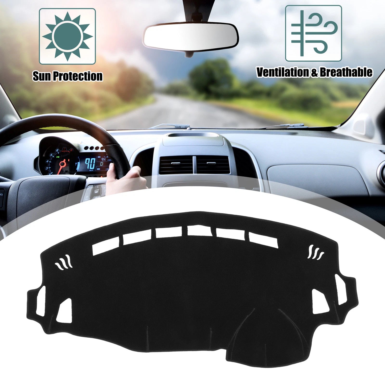 Dashboard Cover for Suzuki Spandia (2003–2017) - Black Polyester Mat Protector