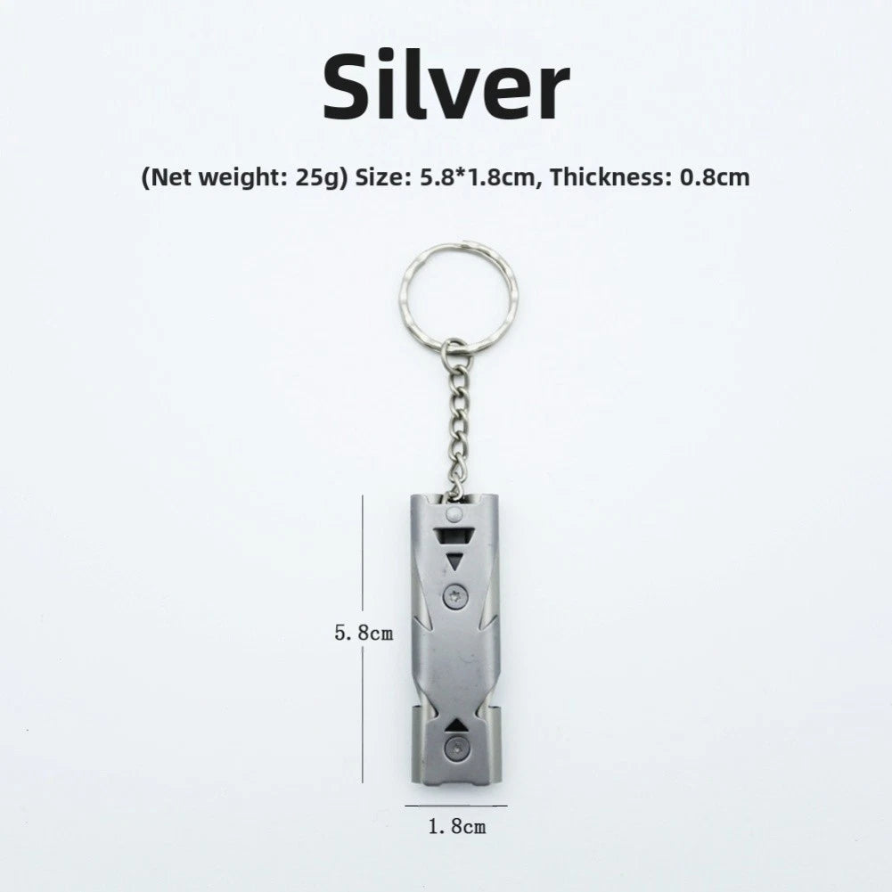 Double Tube Survival Whistle 150DB with Keychain for Outdoors