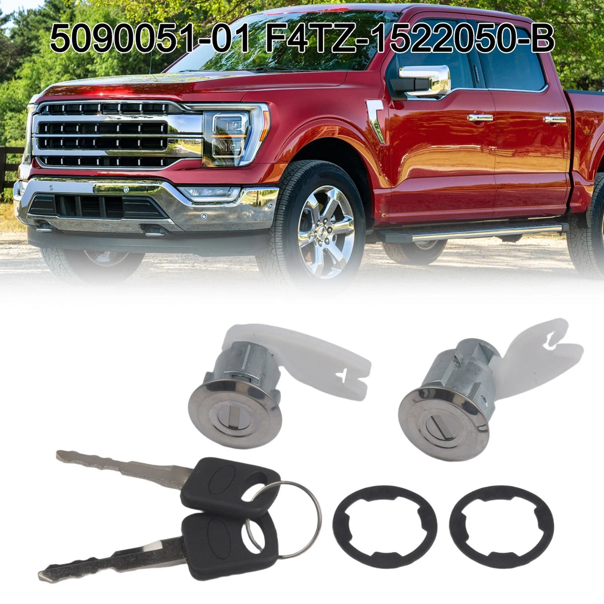 Door Lock Cylinder and Key Set for Ford Models