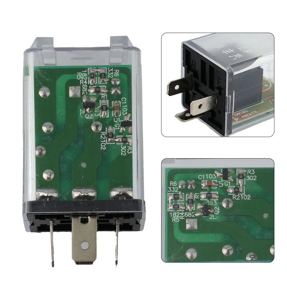Flasher Relay 135W for Universal Vehicles (3 Pin, 8mm Hole)