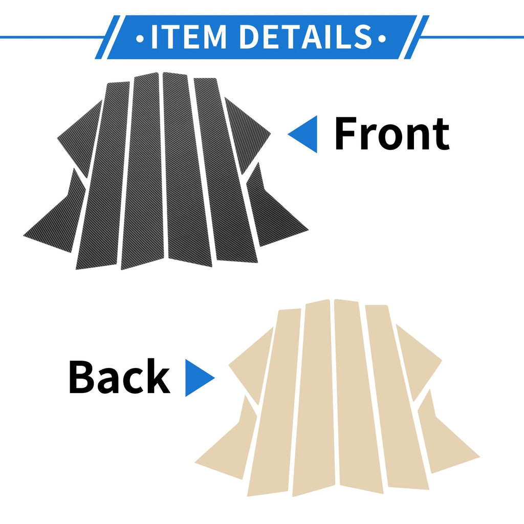 8pcs Door Pillar Window Trim Replacement for Hyundai Elantra (2017–2020)