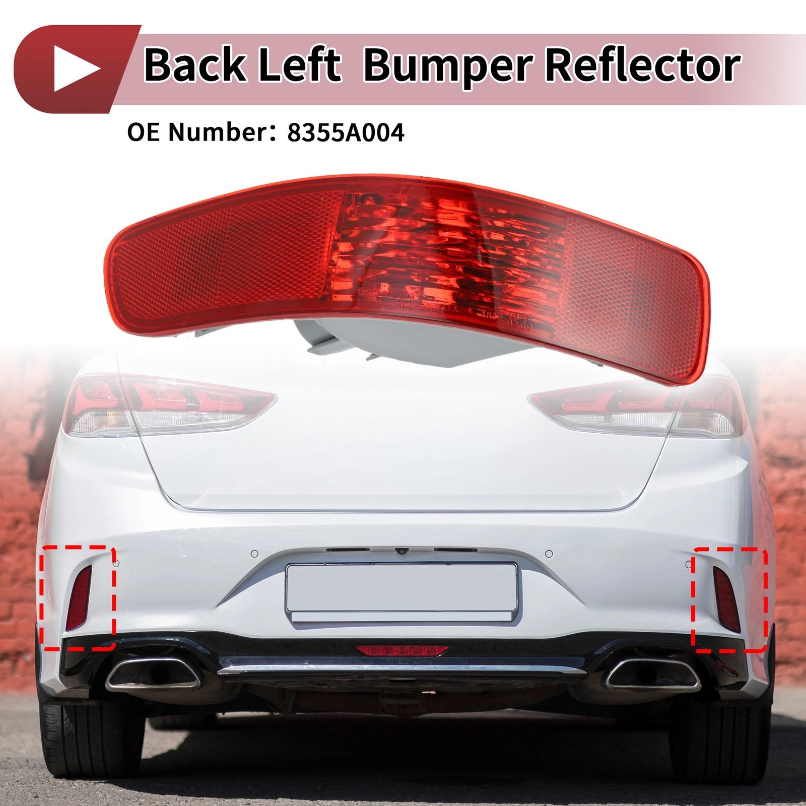 Rear Left Bumper Reflector Replacement for Mitsubishi Outlander (2006–2012)