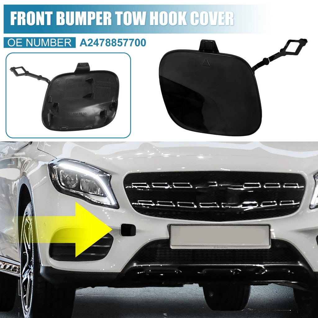 Front Tow Hook Cover for Mercedes-Benz GLB250 2020–2022 Bright Black