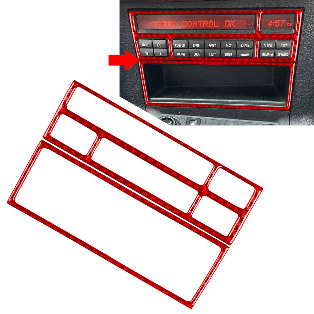 Red Console Radio CD Panel Cover Trim For BMW 3 Series E36 1991-1999