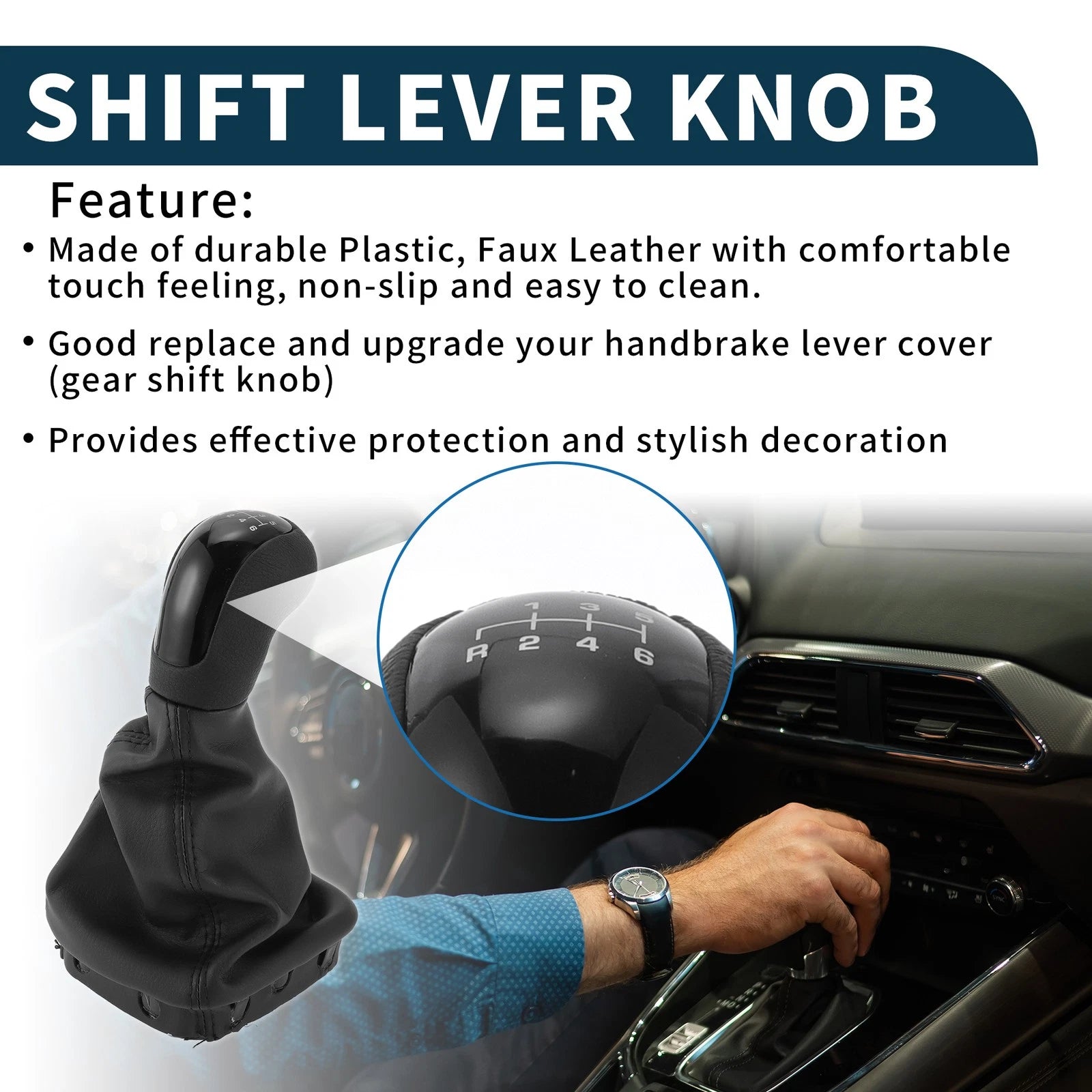 6 Speed Manual Gear Shift Knob with Cover for Mercedes A Class (1997–2004)