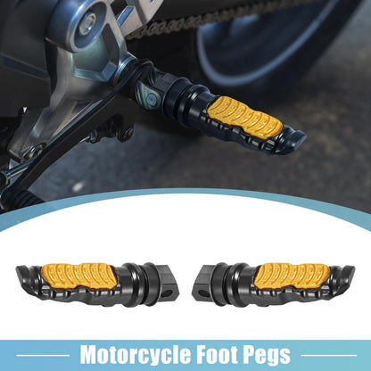 Rearset Foot Pegs Pair 8.5mm Aluminum for Motorcycle Gold Tone (Universal)
