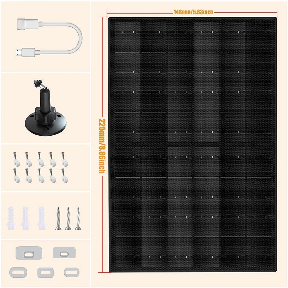 7W Solar Panel for Cameras (IP66 Waterproof, Adjustable Voltage)