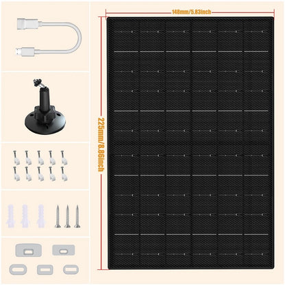 7W Solar Panel for Cameras (IP66 Waterproof, Adjustable Voltage)