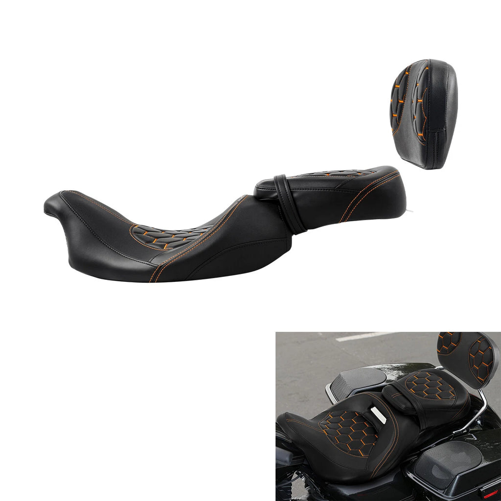 Seat Backrest for Harley Electra Glide (2009–2023) Black Orange