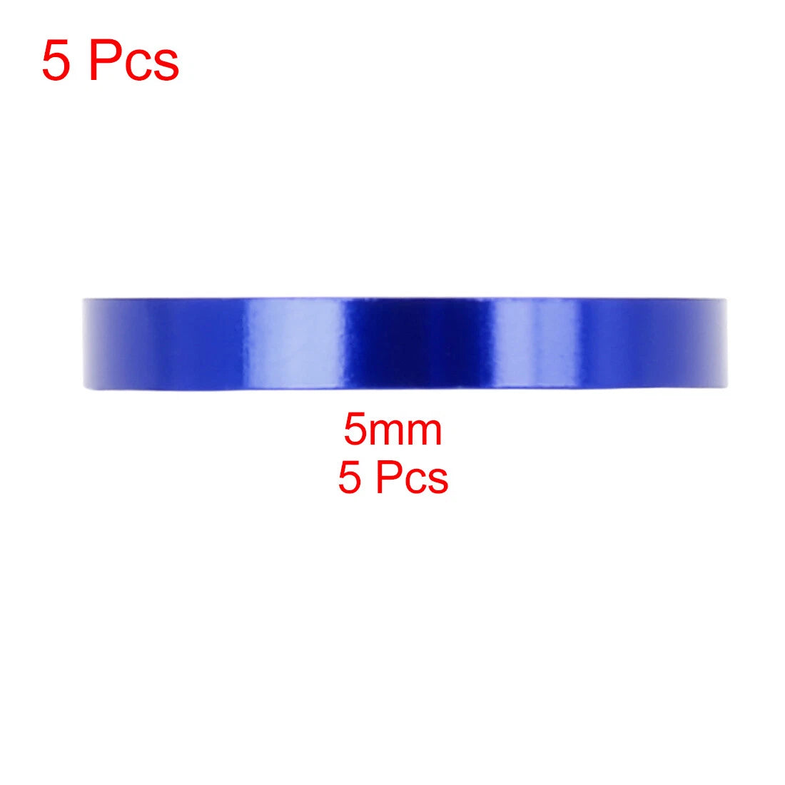 5 Pcs 5mm Aluminum Headset Spacer for 11/8in Stem Bicycle Blue (Fit)