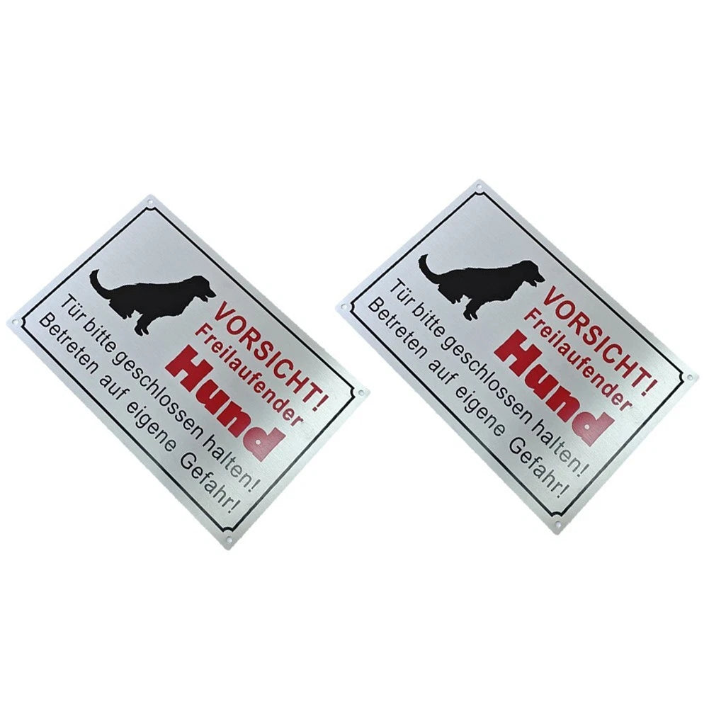 Caution Sign for Dogs - Weatherproof Aluminium (30x20 cm)