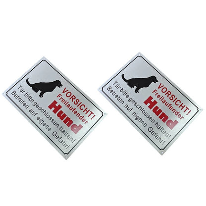 Caution Sign for Dogs - Weatherproof Aluminium (30x20 cm)
