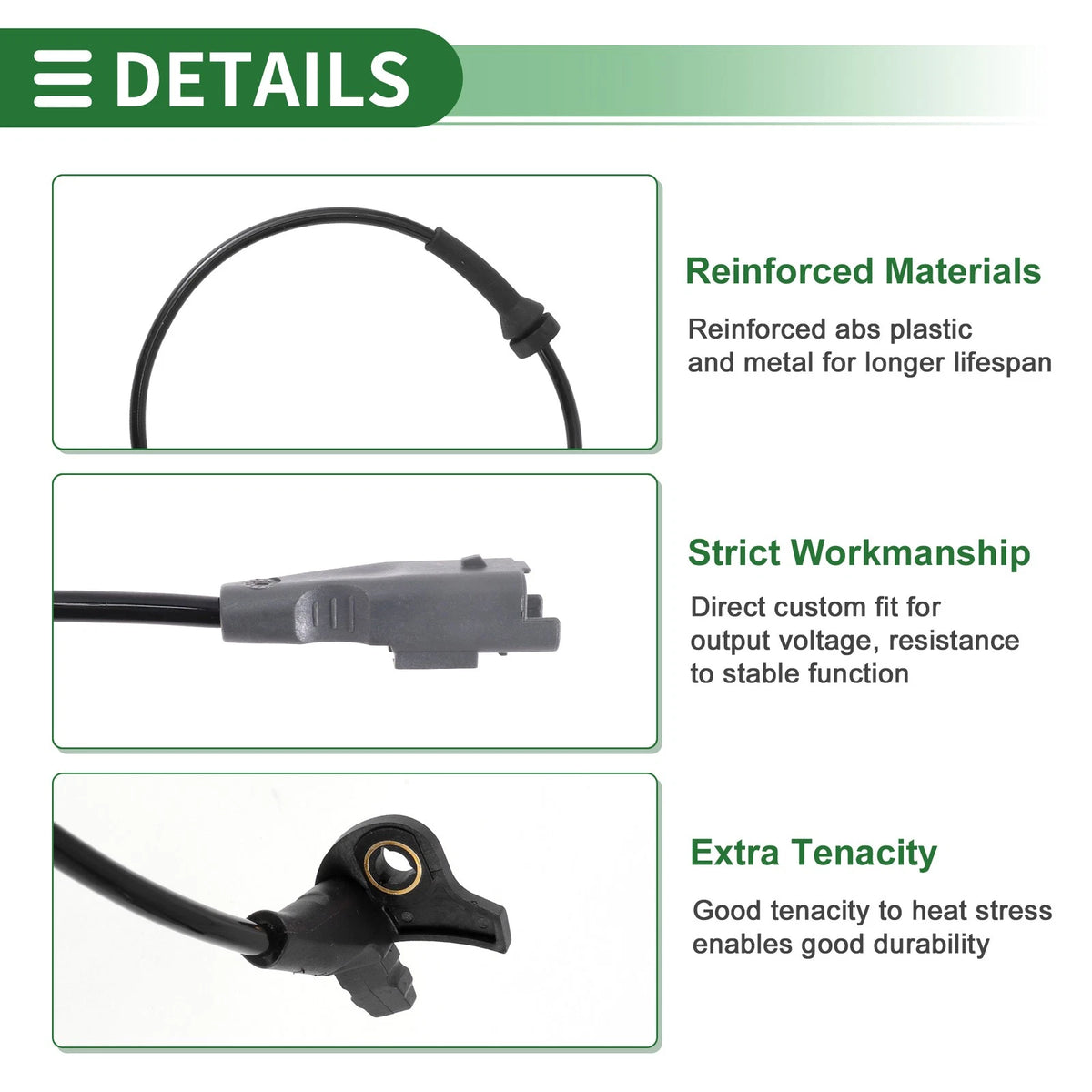 ABS Wheel Speed Sensor for Peugeot 307 (No. 9635384780/9652310580)