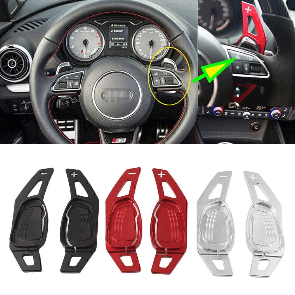 Silver Steering Wheel Shift Paddle Shifter Extension for Audi A5/S5/SQ5 (2016)