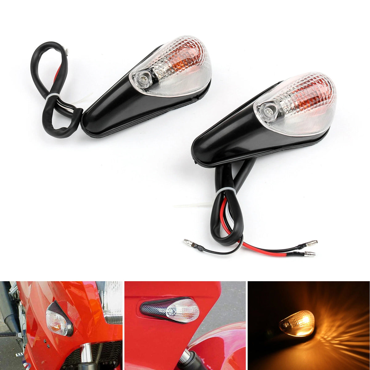 Clear Front Turn Signals for Kawasaki Ninja EX 250 (1988–2007) T9