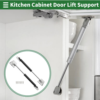 Set of 2 Lift Support Struts 10" for Kitchen Cabinet Door (Black)