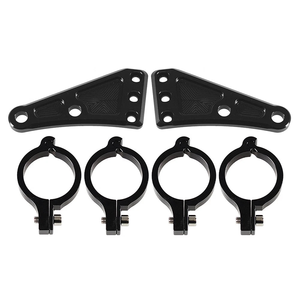 CNC Headlight Lamp Mount Bracket for Universal Fit 41mm Fork Tubes (Pair)