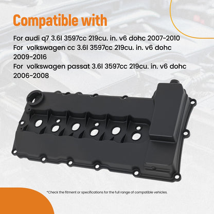 Engine Valve Cover with Gasket for Audi Q7 VW CC Passat 3.6L (2007–2015)