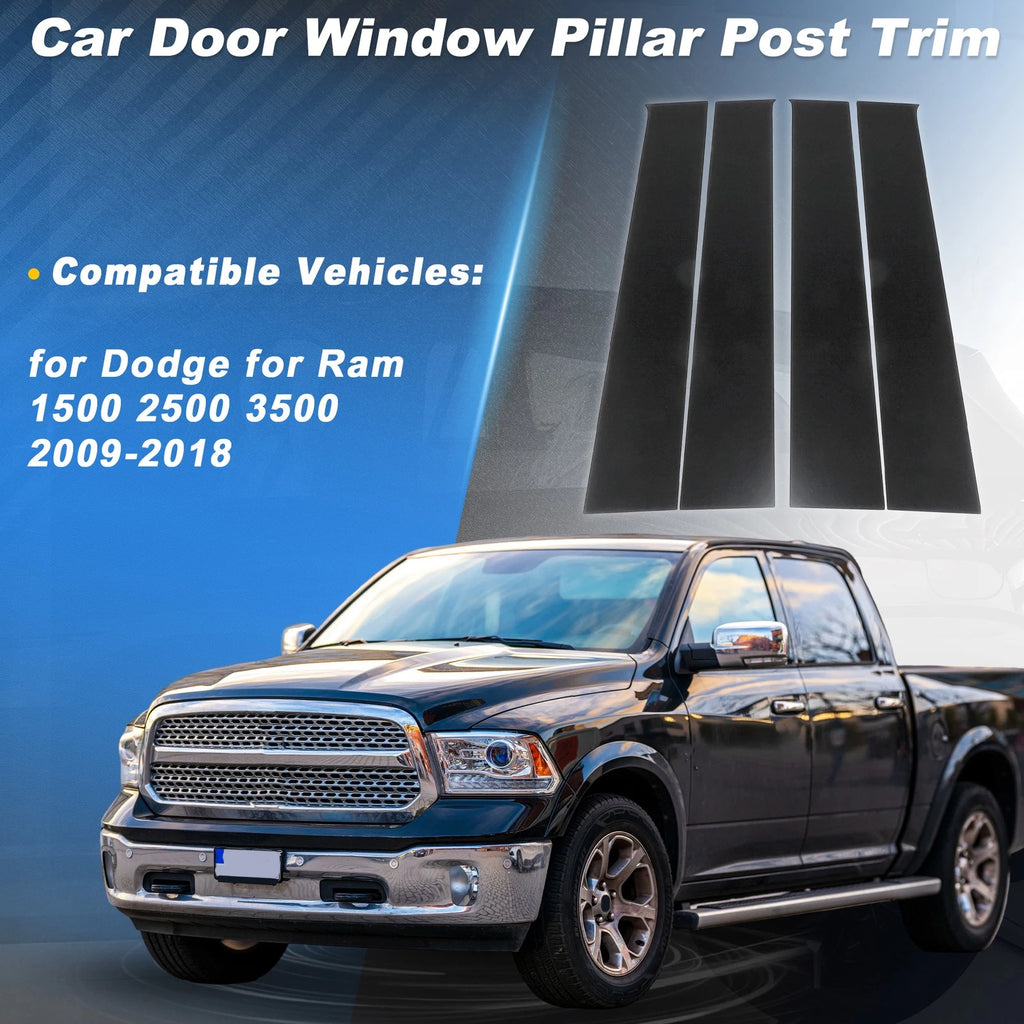 4Pcs B Pillar Post Trim Panel Cover Replacement for Dodge Ram 1500 09–18