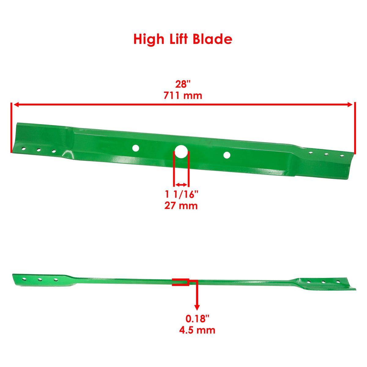 Deck High Lift Blade Replacement for Snapper Simplicity (28–1 1/16 Inch)
