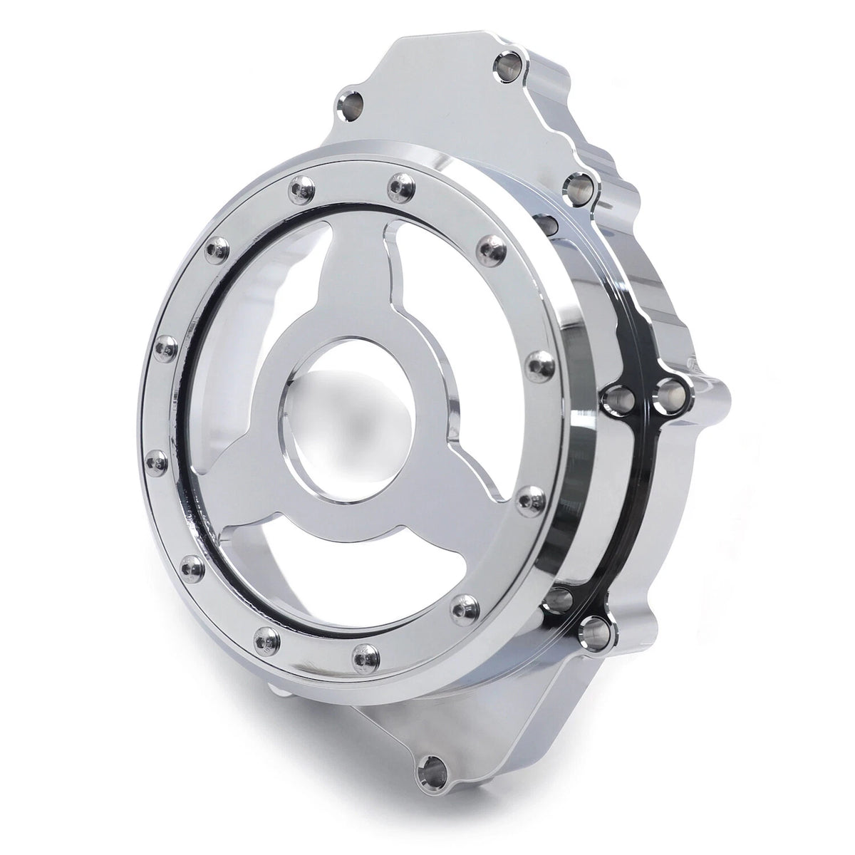 Chrome CNC Left Engine Stator Cover for Yamaha YZF R1 (1998–2003)