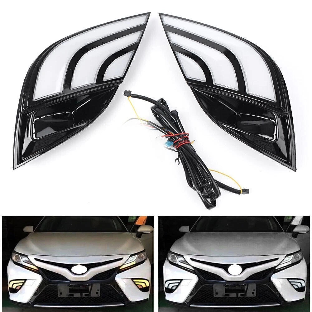 Dual Tone LED Daytime Running Lights DRL Yellow for Toyota Camry (2018)