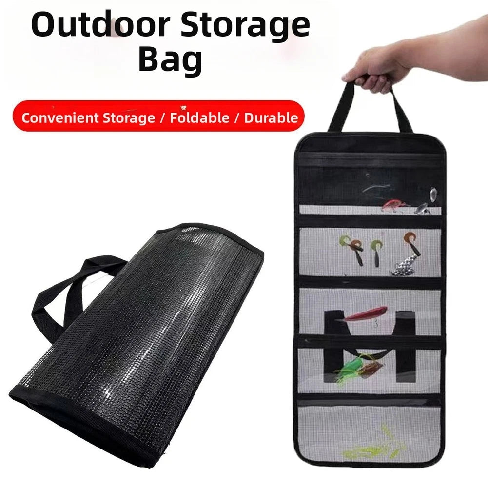 Foldable Transparent Mesh Fishing Lure Bag with 5 Compartments