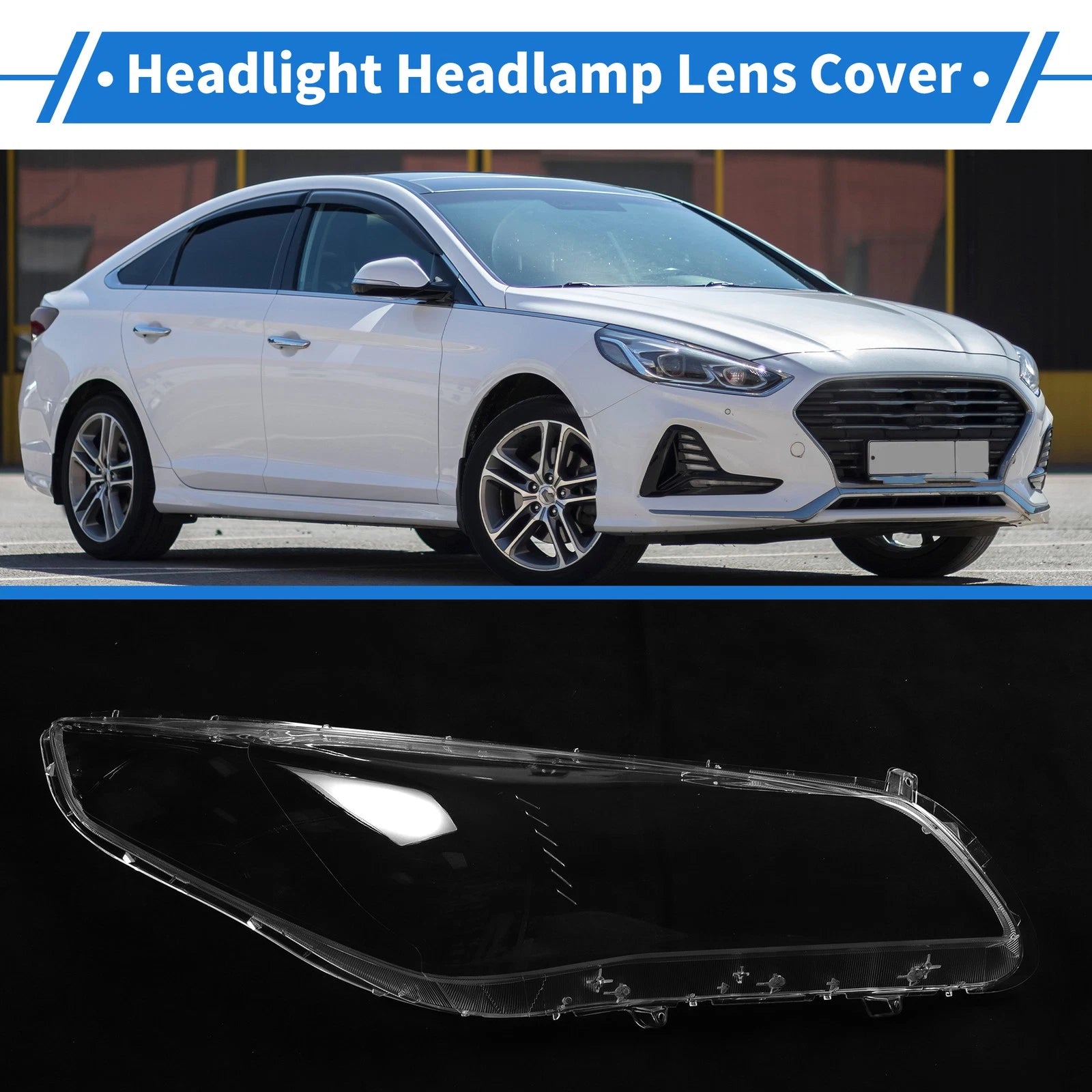 1 Pcs Headlight Lens Cover Front Right Replacement for Hyundai Sonata (2015–2017)