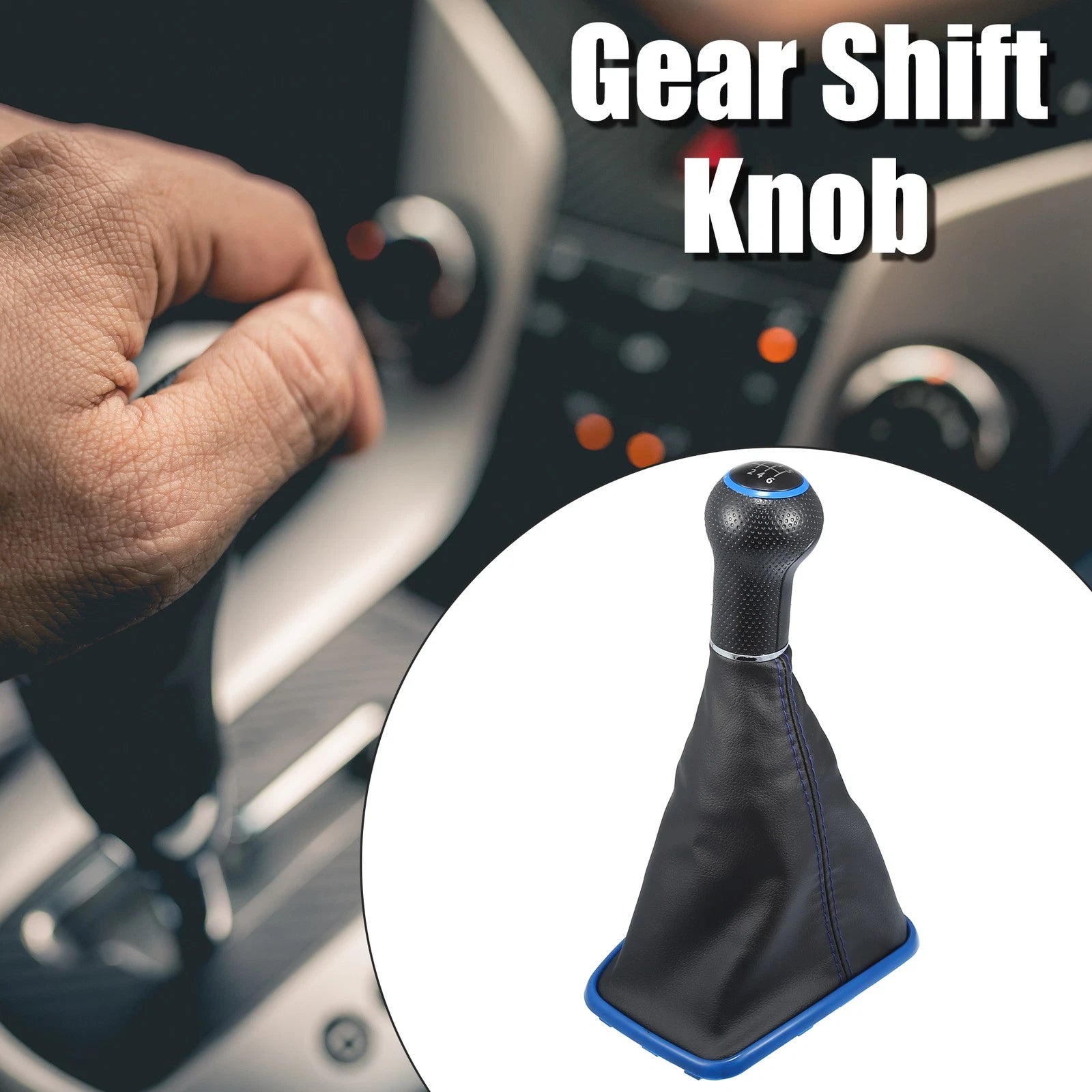 Gear Shift Knob Boot with Blue Base for Volkswagen Golf 4 5 (1999–2009)