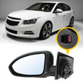 Left Side Door Mirror Gloss Black 3 Pin Replacement for Chevy Cruze Limited (2016–2019)
