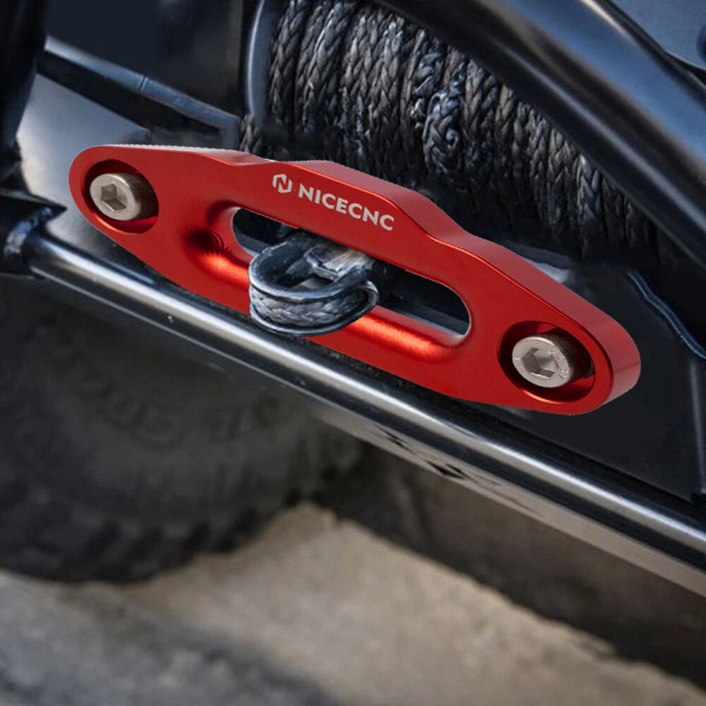 Hawse Fairlead for ATV UTV (Universal) - Synthetic Winch Rope Guide, Red