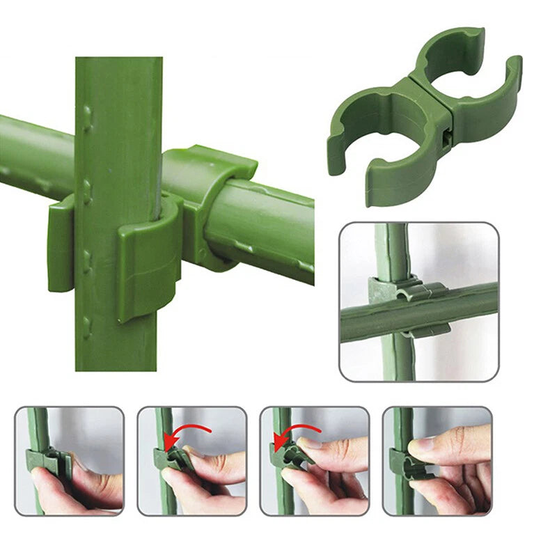 10PCS Trellis Connector Clips for Garden Frame Rods 8-20mm