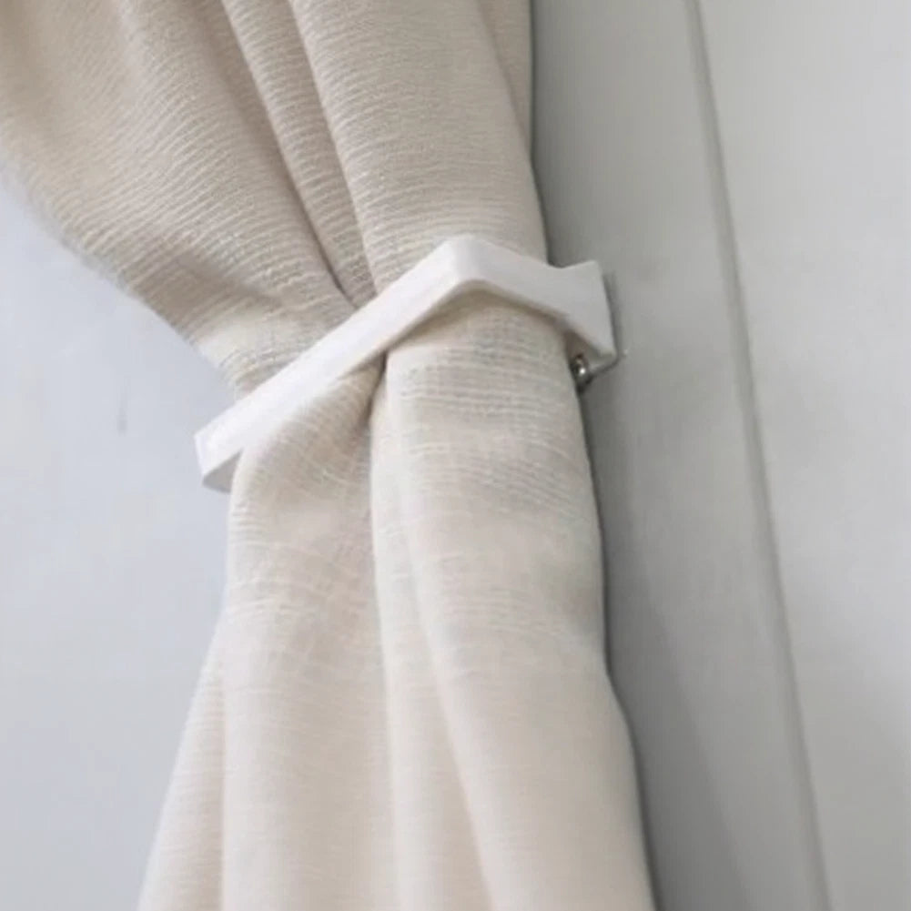 Set of 4 RV Curtain Attachment Hooks White ABS with Screws