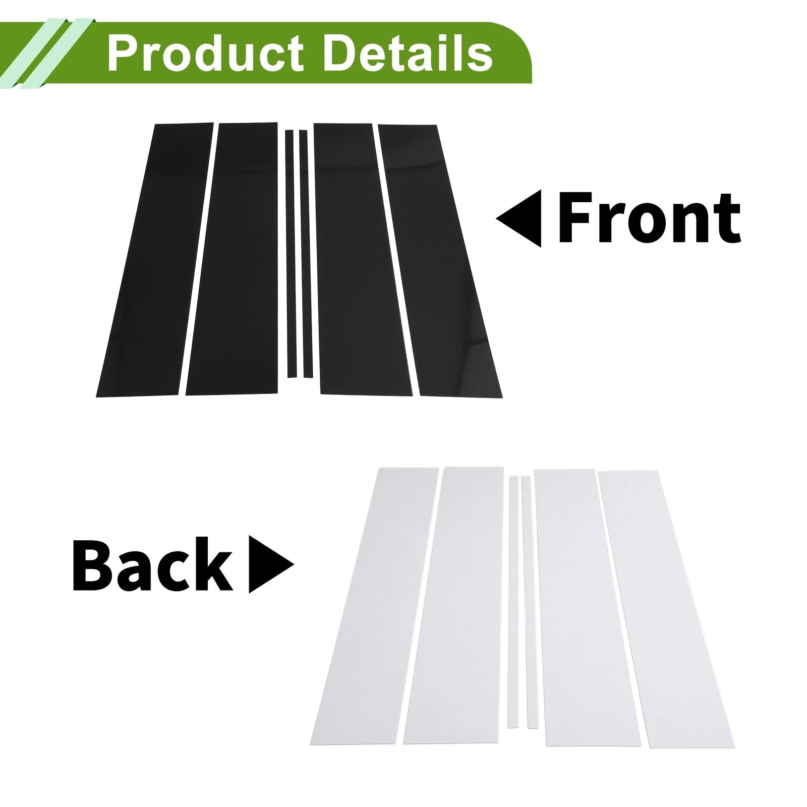6 Pcs Pillar Window Trim Replacement for Chevy Suburban (2021–2023) Black
