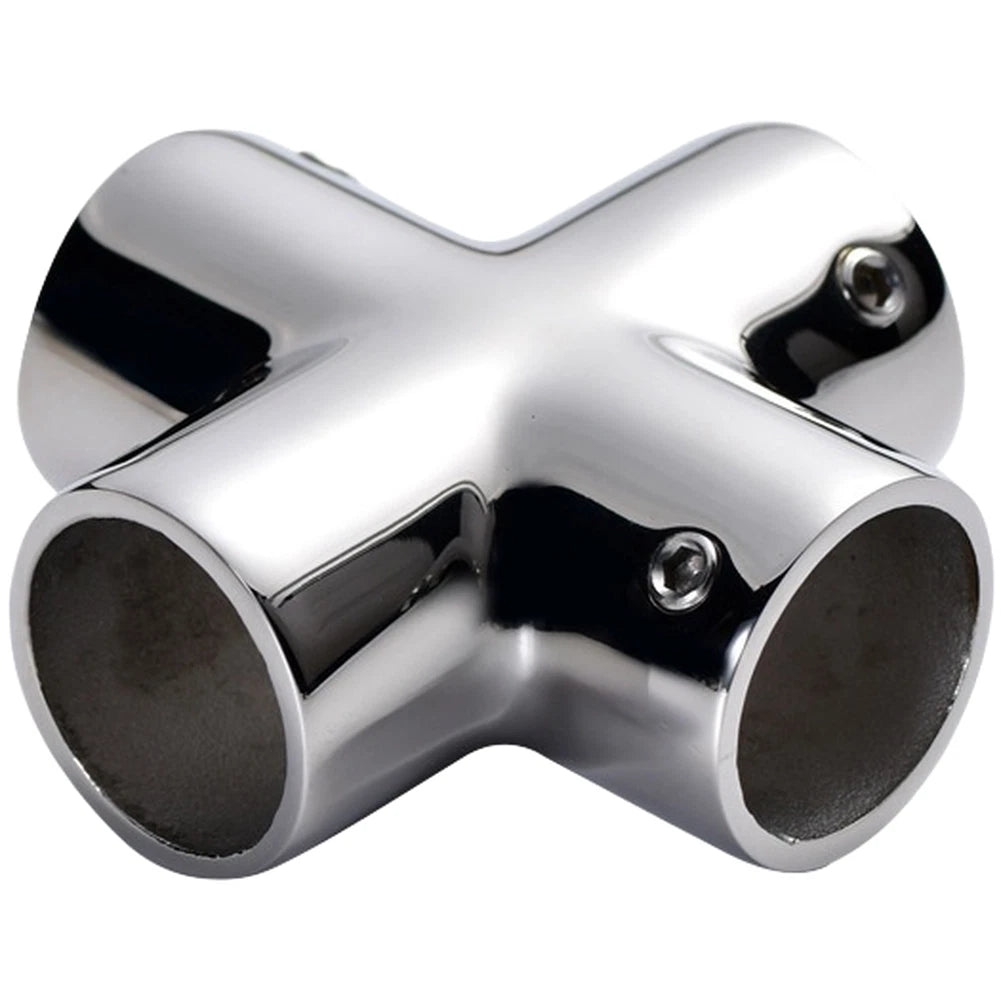 4-Way Cross Pipe Connector for Marine Applications (Stainless Steel 316)