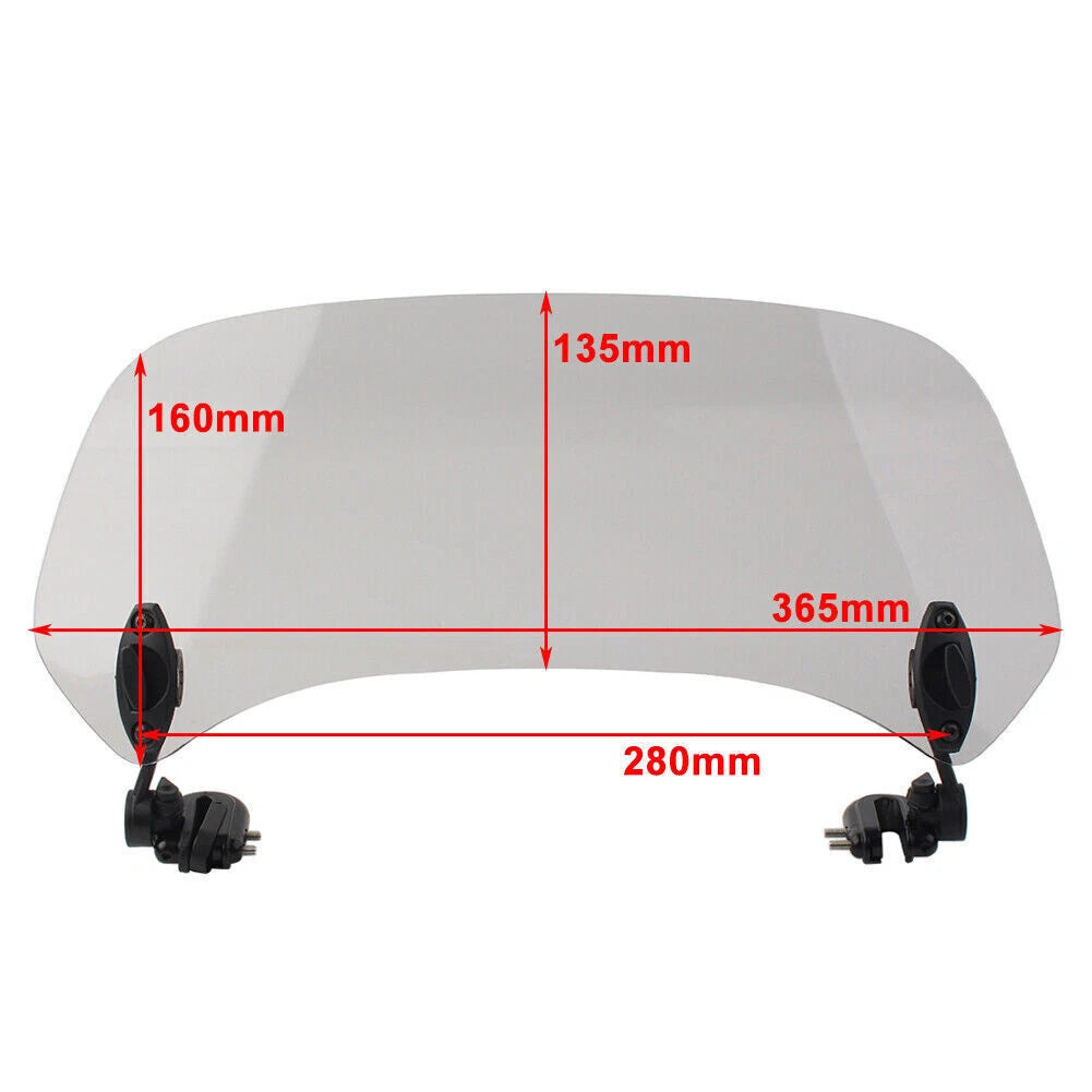 Adjustable Windshield Extension Spoiler for Motorcycle (36cm)