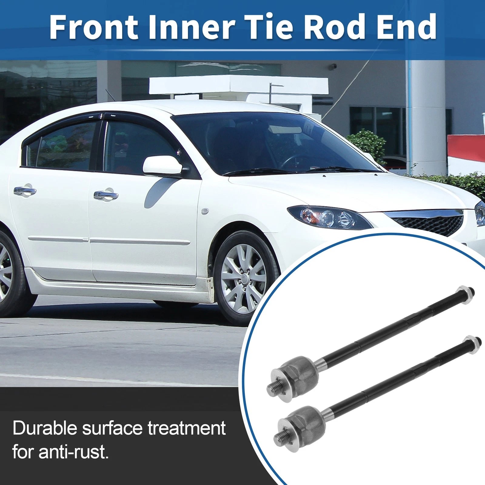 2 Pcs Front Inner Tie Rod End Links for Mazda Tribute (2001–2006)