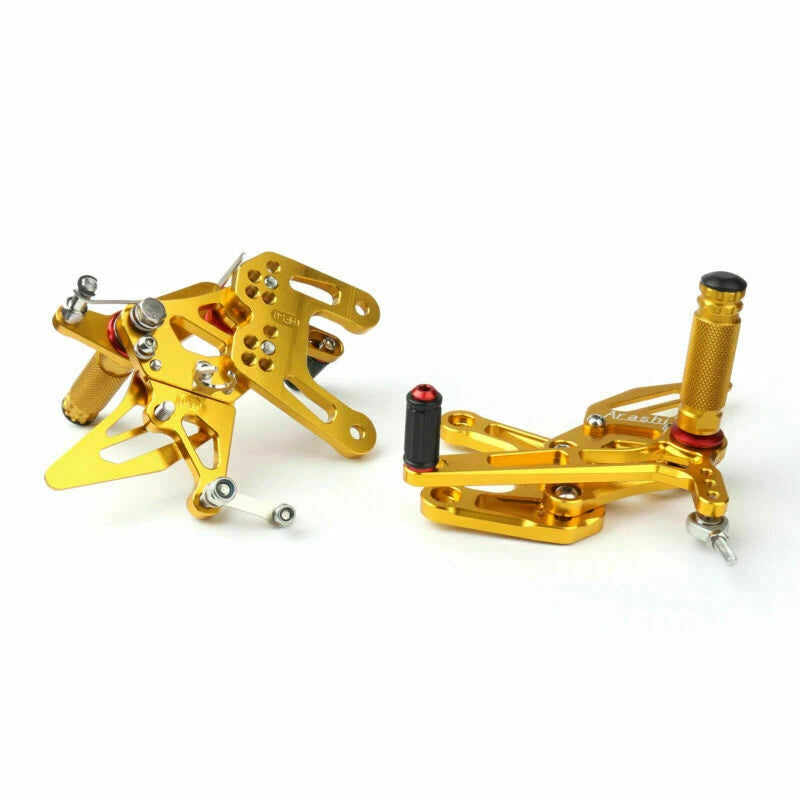 CNC Aluminum Rearsets Footpegs Gold for Kawasaki ZX-10R (2011–2015) ZXT00J