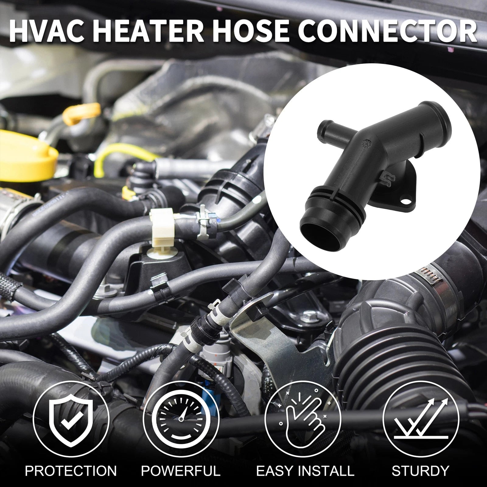 HVAC Heater Hose Connector Replacement for Audi A8 Quattro 3.0L (2015–2018)